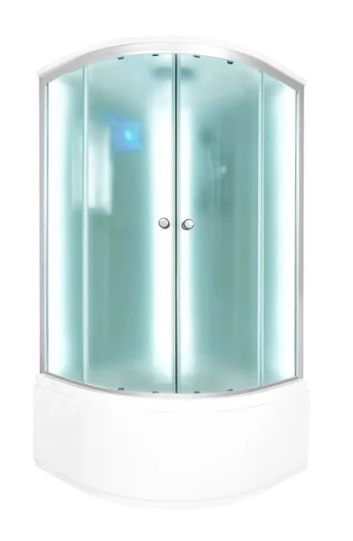 Душевая кабина DTO D10S LED (100х100х220), высокий поддон (50 см), профиль хром, стекло матовое (4 м Sancos — Оригинал