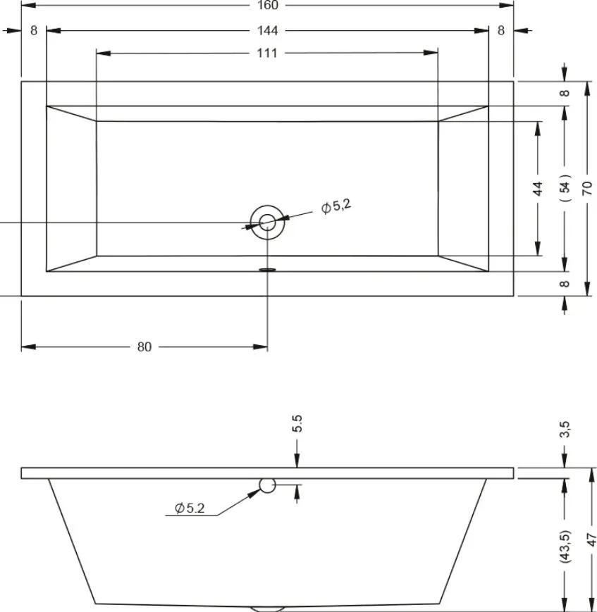 Акриловая ванна Riho Lusso B013001005 без опоры 160x70 см, встраиваемая, белая Sancos — официальный сайт