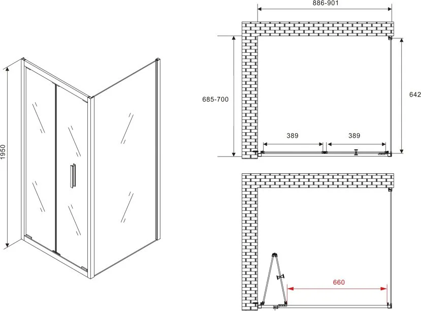 Душевой уголок Abber Sonnenstrand AG07090B-S70B 90x70, профиль черный, стекло прозрачное Sancos — официальный сайт