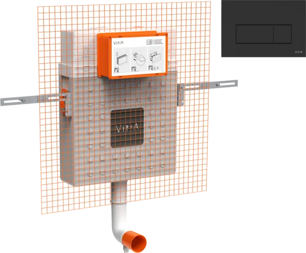 Смывной бачок скрытого монтажа VitrA V12 762-1740-01 + Кнопка смыва VitrA Root Square 740-2311 Sancos — Оригинал