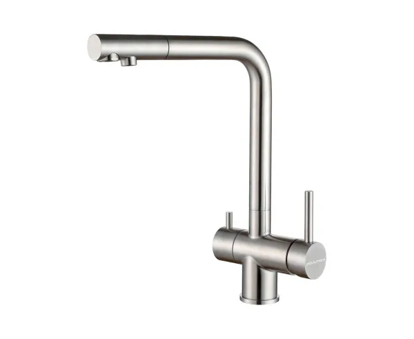 Смеситель для кухни Paulmark Skalen Sk213020-BS, брашированная сталь Sancos — Оригинал