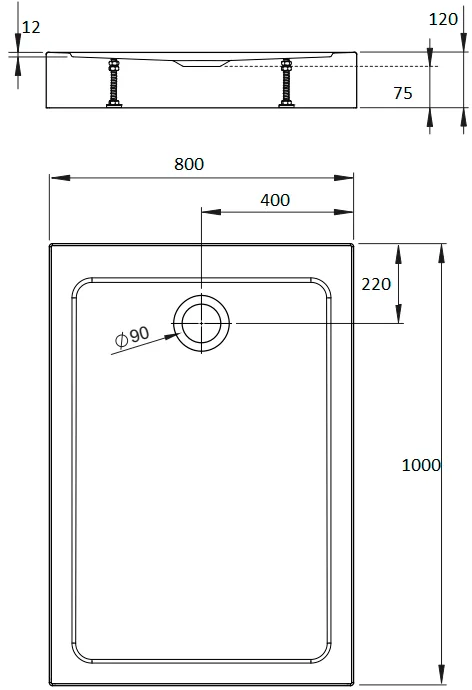 Поддон для душа Radaway Doros F Compact 100x80 Sancos — официальный сайт