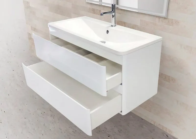 Тумба под раковину без столешницы BelBagno Albano 100 подвесная, bianco lucido Sancos — официальный сайт