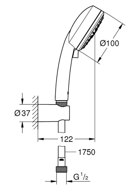 Душевой гарнитур Grohe Vitalio Comfort 26176000, хром Sancos — официальный сайт