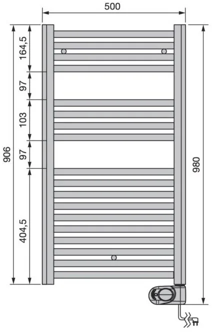 Полотенцесушитель электрический Zehnder Aura PBECZ-090-050/MQ CR 90x50 хром Sancos — официальный сайт