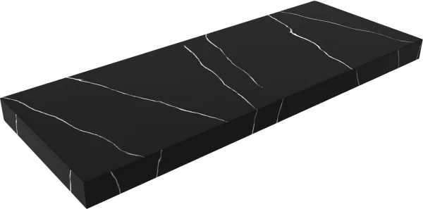 Столешница в ванную под раковину Armadi Art Flat Nero Marquina 120 с кронштейнами Sancos — Оригинал