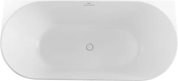 Акриловая ванна BelBagno BB412 170x80 см, пристенная, белая матовая, овальная, со сливом-переливом,  Sancos — Оригинал