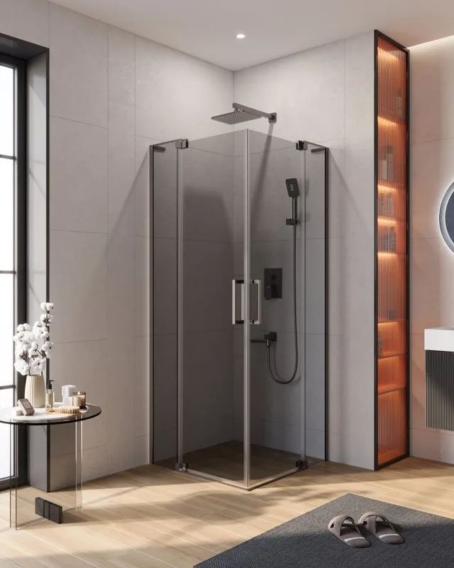 Душевой уголок Cezares Slider A 2 70/80 GRIGIO GM профиль оружейная сталь, стекло серое Sancos — официальный сайт