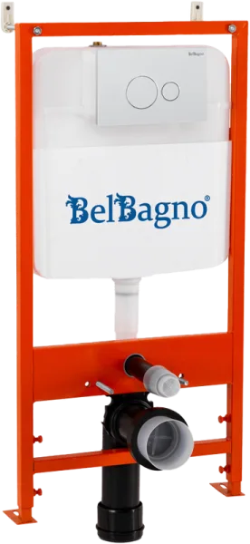 Комплект BelBagno BB026/BB082BL, с кнопкой смыва белой глянцевой Sancos — Оригинал