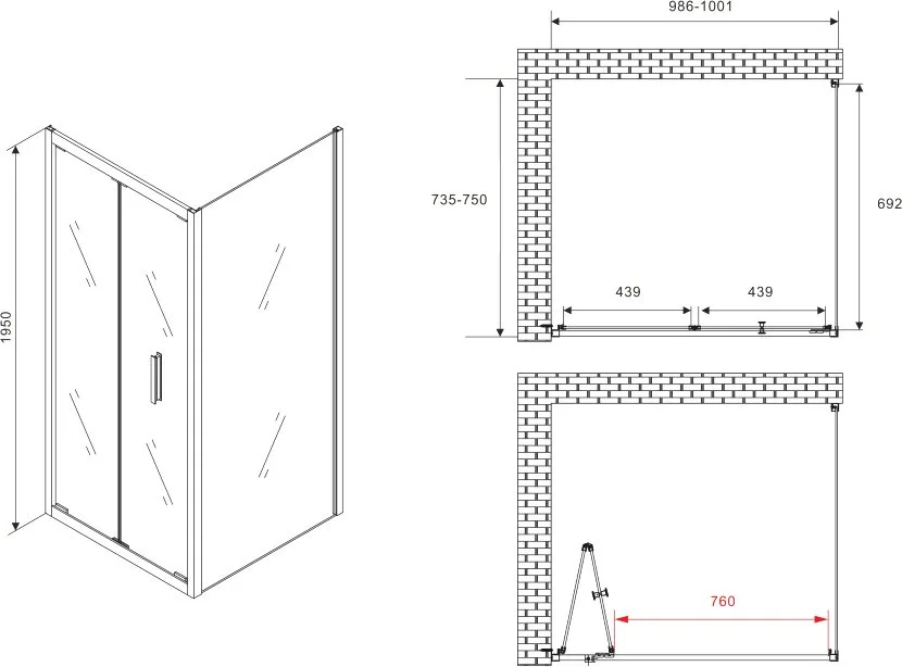 Душевой уголок Abber Sonnenstrand AG07100-S75 100x75, профиль хром, стекло прозрачное Sancos — официальный сайт