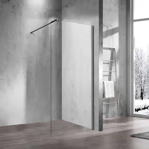 Душевая перегородка Vincea Walk-in VSW-1H900CLGM 90 см, профиль вороненая сталь, стекло прозрачное Sancos — Оригинал
