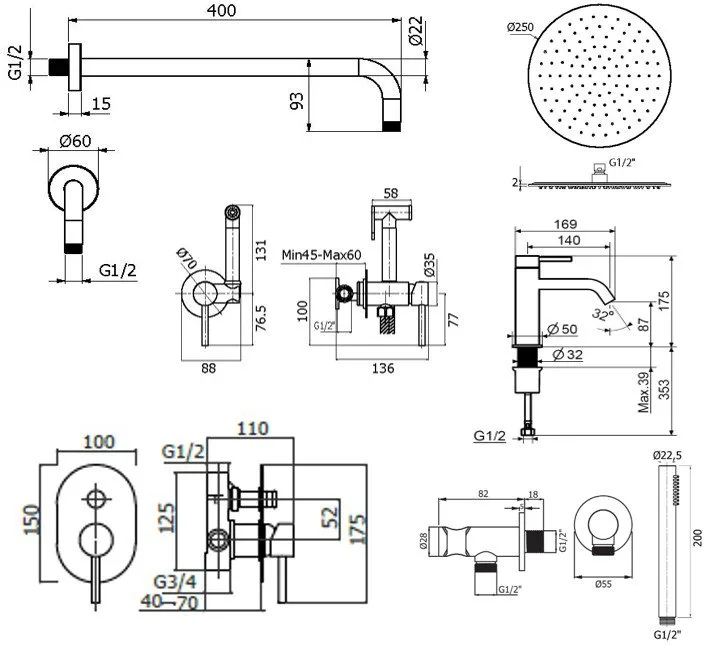 Комплект для ванной Plumberia Selection Ixo KITZXO15CR53 С ВНУТРЕННЕЙ ЧАСТЬЮ, хром Sancos — официальный сайт
