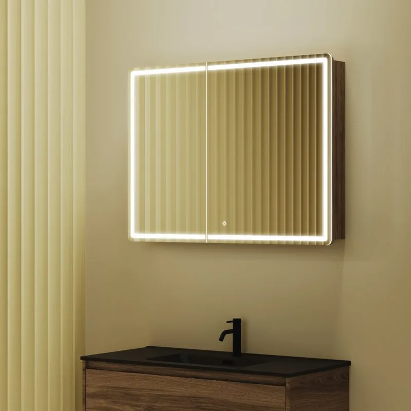 Зеркало-шкаф Sancos Mirror 100 с подсветкой, дуб чарльстон Sancos — официальный сайт
