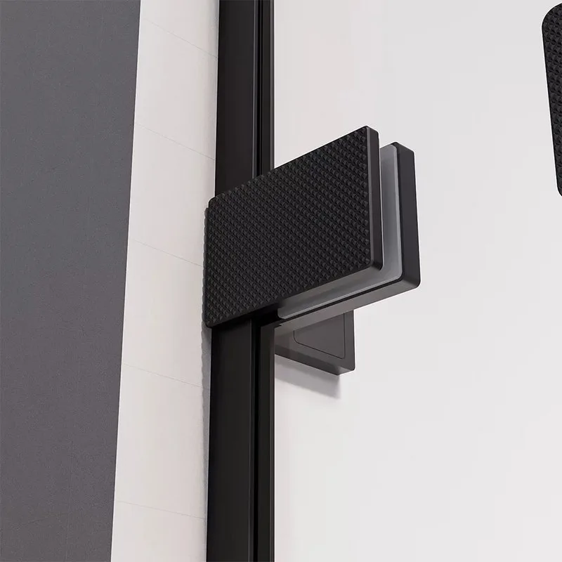 Душевая дверь в нишу Veconi Premium Alassio BB 140x200, профиль матовый черный, стекло тонированное Sancos — официальный сайт