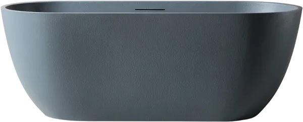 Ванна из искусственного камня Abber Frankfurt 170x75 см, отдельностоящая, серая, овальная, со сливом Sancos — Оригинал