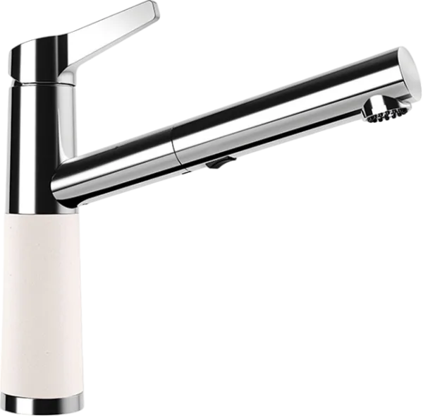 Смеситель для кухни Schock Cristalite SC-510-D выдвижной излив, альпина Sancos — Оригинал
