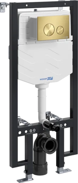 Система инсталляции для унитазов Wasserkraft Vils 56TLT.010.ME.MG02, с кнопкой смыва матовое золото Sancos — Оригинал