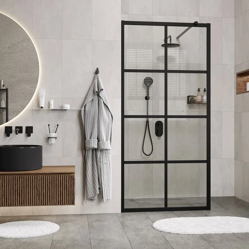 Душевая перегородка Wasserkraft Glan 66W 120 см, профиль черный матовый Sancos — официальный сайт