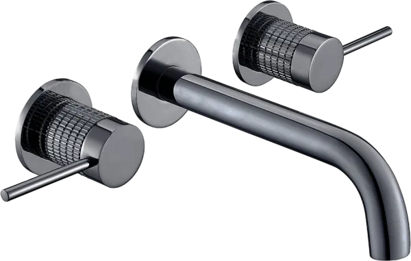 Смеситель для раковины Vincea Groove VBFW-4G1GM С ВНУТРЕННЕЙ ЧАСТЬЮ, вороненая сталь Sancos — Оригинал