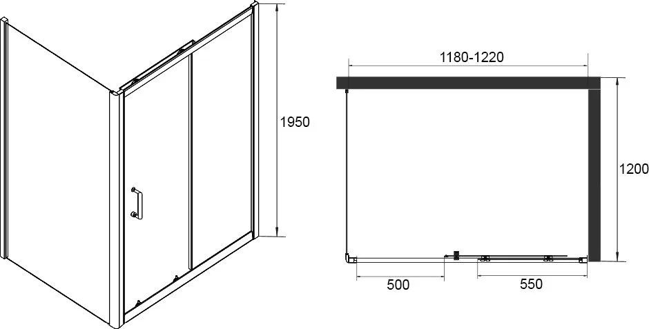 Душевой уголок RGW Passage PA-14+120 см (118-122)x120x195 профиль хром, стекло прозрачное Sancos — официальный сайт