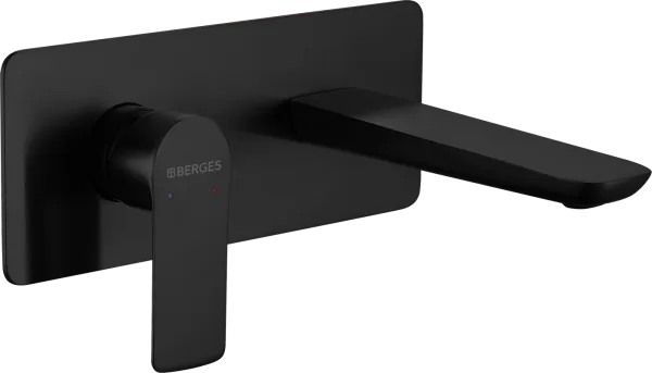 Смеситель для раковины Berges Hatch S 076036 С ВНУТРЕННЕЙ ЧАСТЬЮ, черный матовый Sancos — Оригинал