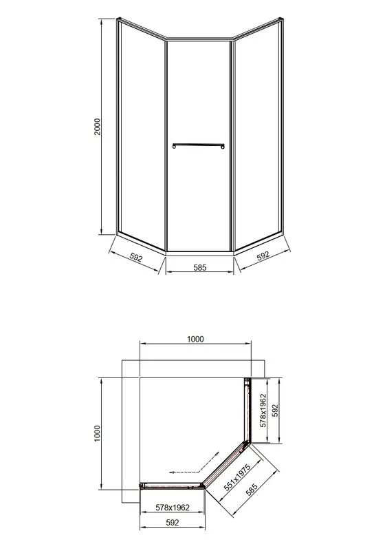 Душевой уголок Timo TTSS-100/03C-8L 100x100 см, профиль черный, стекло прозрачное Sancos — официальный сайт