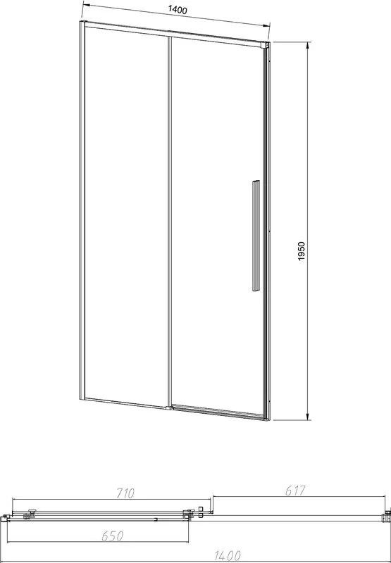 Душевая дверь в нишу Vincea Slim-N VDS-4SN140CL 140 см, профиль хром Sancos — официальный сайт