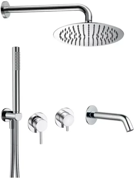 Душевой комплект AQUAme AQM8408CR, С ВНУТРЕННЕЙ ЧАСТЬЮ, хром Sancos — Оригинал