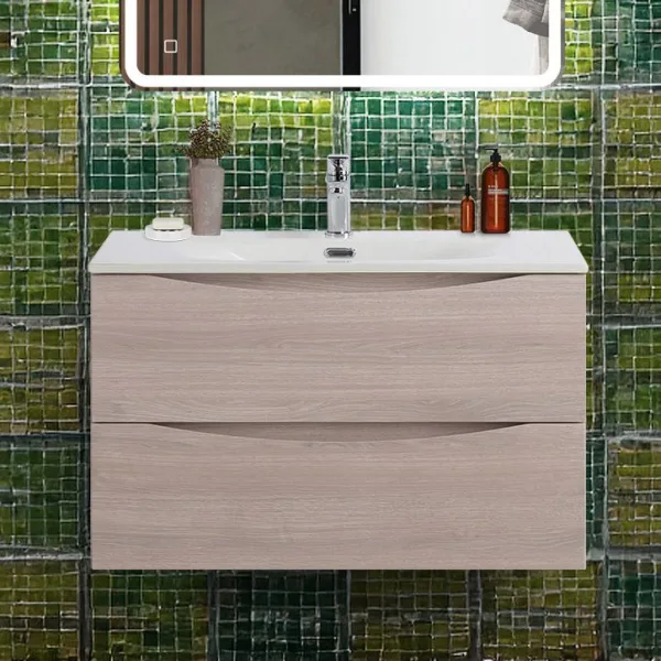 Тумба под раковину без столешницы BelBagno Marino-cer-n 80 подвесная, rovere grigio Sancos — Оригинал