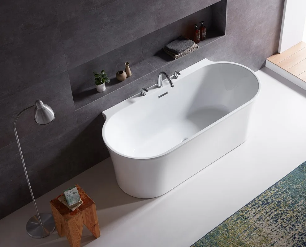 Акриловая ванна BelBagno BB409-1700-800 170x80 см, пристенная, белая, овальная, со сливом-переливом Sancos — официальный сайт