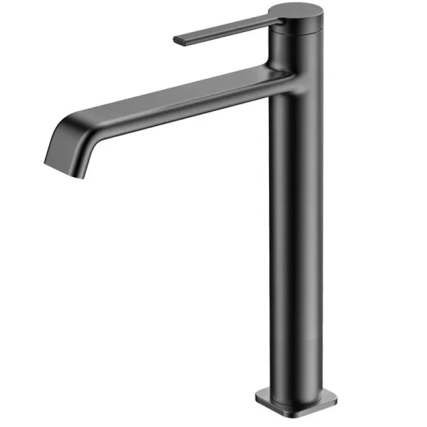 Смеситель для раковины высокий металл Gun Metal, AQUAme Asti AQM6414GM Sancos — Оригинал