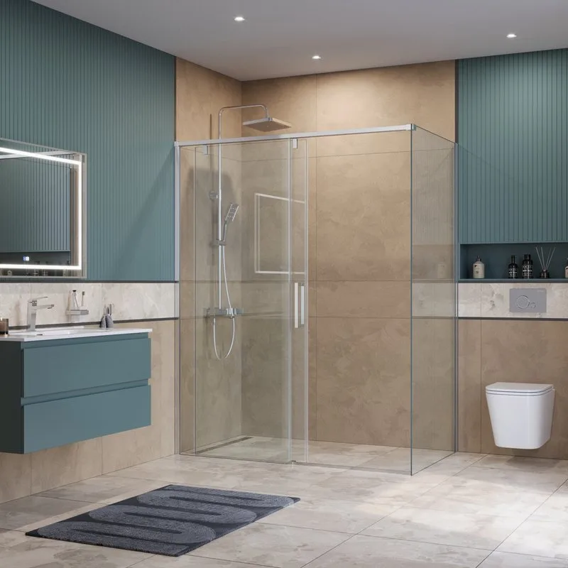 Душевой уголок BelBagno Soft Close-1 AH-1-160/100-C-Cr профиль хром Sancos — официальный сайт