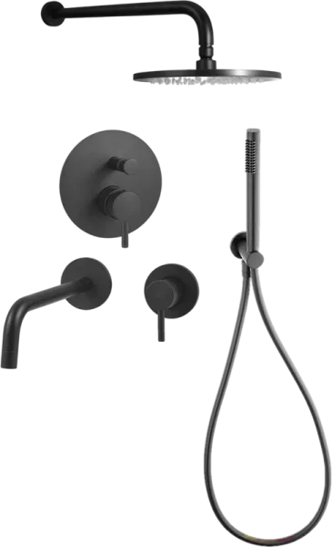 Комплект для ванной Paffoni Light KITLIG015NO006 С ВНУТРЕННЕЙ ЧАСТЬЮ, черный Sancos — Оригинал