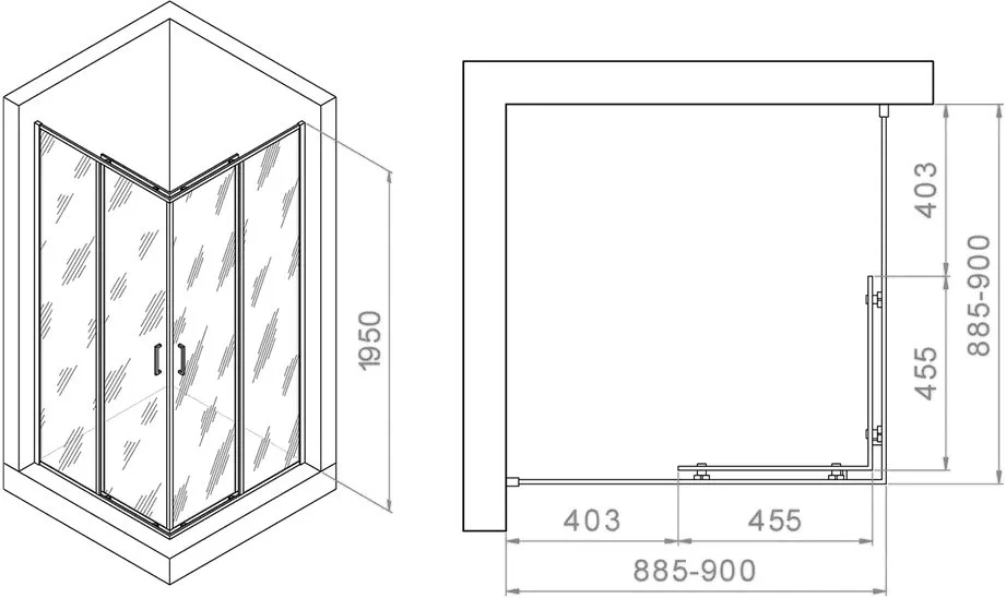 Душевой уголок RGW Passage PA-030B 900x900x1950, профиль черный Sancos — официальный сайт