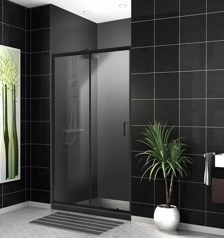 Душевая дверь в нишу BelBagno Uno -195 BF 1 140 C Nero профиль черный, стекло прозрачное Sancos — официальный сайт