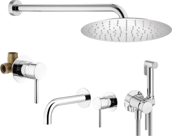 Комплект для ванной Plumberia Selection Ixo KITZXO01CR210 С ВНУТРЕННЕЙ ЧАСТЬЮ, хром Sancos — Оригинал