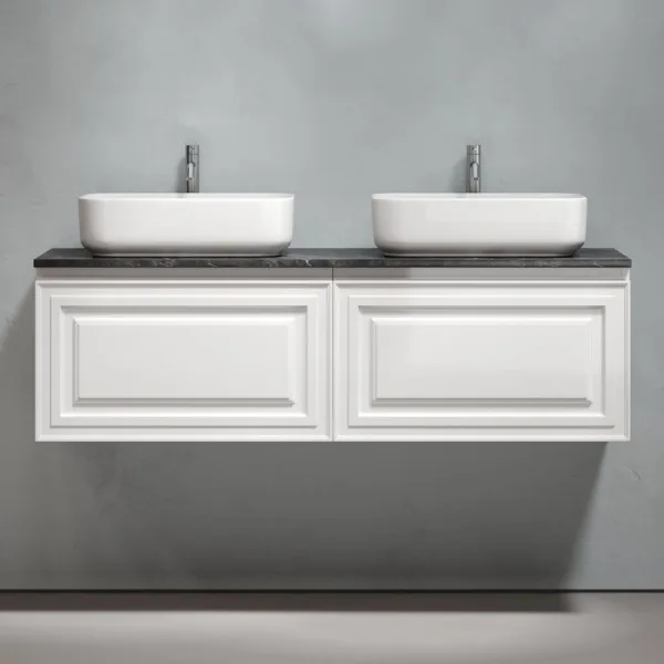 Тумба с раковиной Sancos Very 140 bianco, столешница черный мрамор TT140A1X, раковина CN5043 Sancos — Оригинал