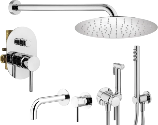 Комплект для ванной Plumberia Selection Ixo KITZXO15CR210 С ВНУТРЕННЕЙ ЧАСТЬЮ, хром Sancos — Оригинал