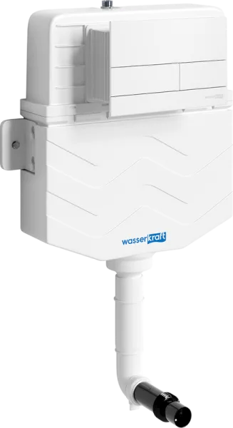 Смывной бачок скрытого монтажа Wasserkraft Aller 10TLT.031.ME.WM04, с кнопкой смыва матовой белой Sancos — Оригинал