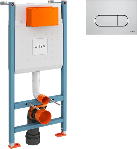 Система инсталляции для унитазов VitrA V-Fix Core 732-5800-01, с кнопкой смыва Root R 740-2280 хром Sancos — Оригинал