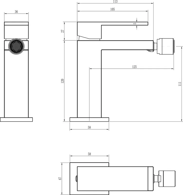 Смеситель для биде Boheme Qubic 476-NB brushed nickel Sancos — официальный сайт