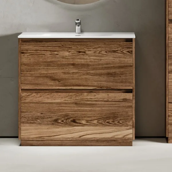 Тумба с раковиной Sancos Libra Floor 90 дуб чарльстон, белая раковина CN7002 Sancos — Оригинал