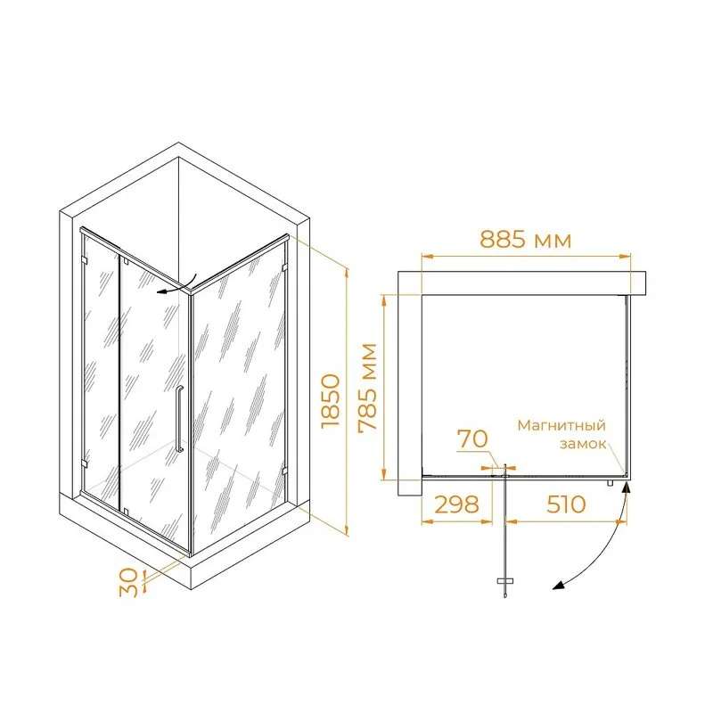 Душевой уголок RGW Classic CL-46-B 90х80x185, профиль матовый черный, стекло прозрачное Sancos — официальный сайт