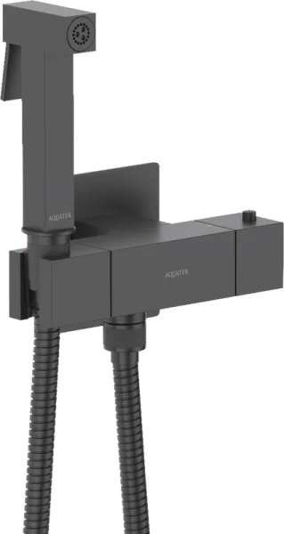 Гигиенический душ AQUATEK Либра AQ1028MB со смесителем, С ВНУТРЕННЕЙ ЧАСТЬЮ, матовый черный Sancos — Оригинал