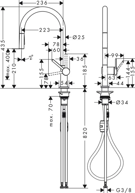 Смеситель для кухни Hansgrohe Talis M54 72800670 матовый черный Sancos — официальный сайт