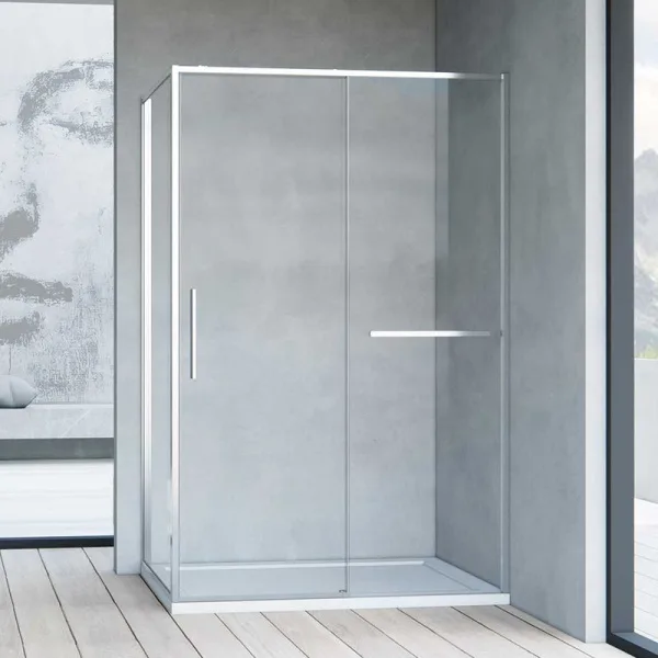 Душевой уголок Vincea Slim Soft VSR-1SS9013CL 130x90, профиль хром, стекло прозрачное Sancos — Оригинал