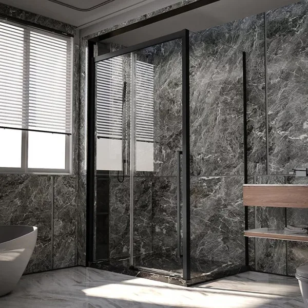 Душевой уголок Veconi Premium Trento PTC-SP-30B 120x100, профиль черный матовый, стекло прозрачное Sancos — Оригинал