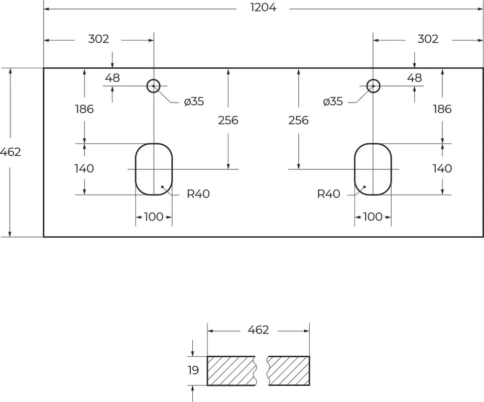 Столешница в ванную под раковину BelBagno EK-120-2-BL bianco lucido, 2 отверстия Sancos — официальный сайт