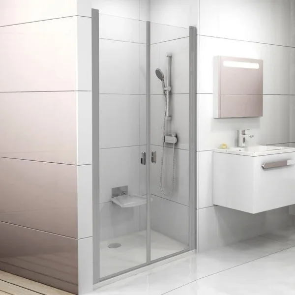 Душевая дверь в нишу Ravak Chrome CSDL2-90 Transparent, профиль сатин Sancos — Оригинал