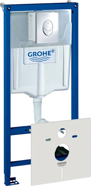 Система инсталляции для унитазов Grohe Rapid SL 38750001, 4 в 1 с кнопкой смыва Sancos — Оригинал
